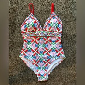 Boden Kosas String V-Neck Swimsuit, size 8R